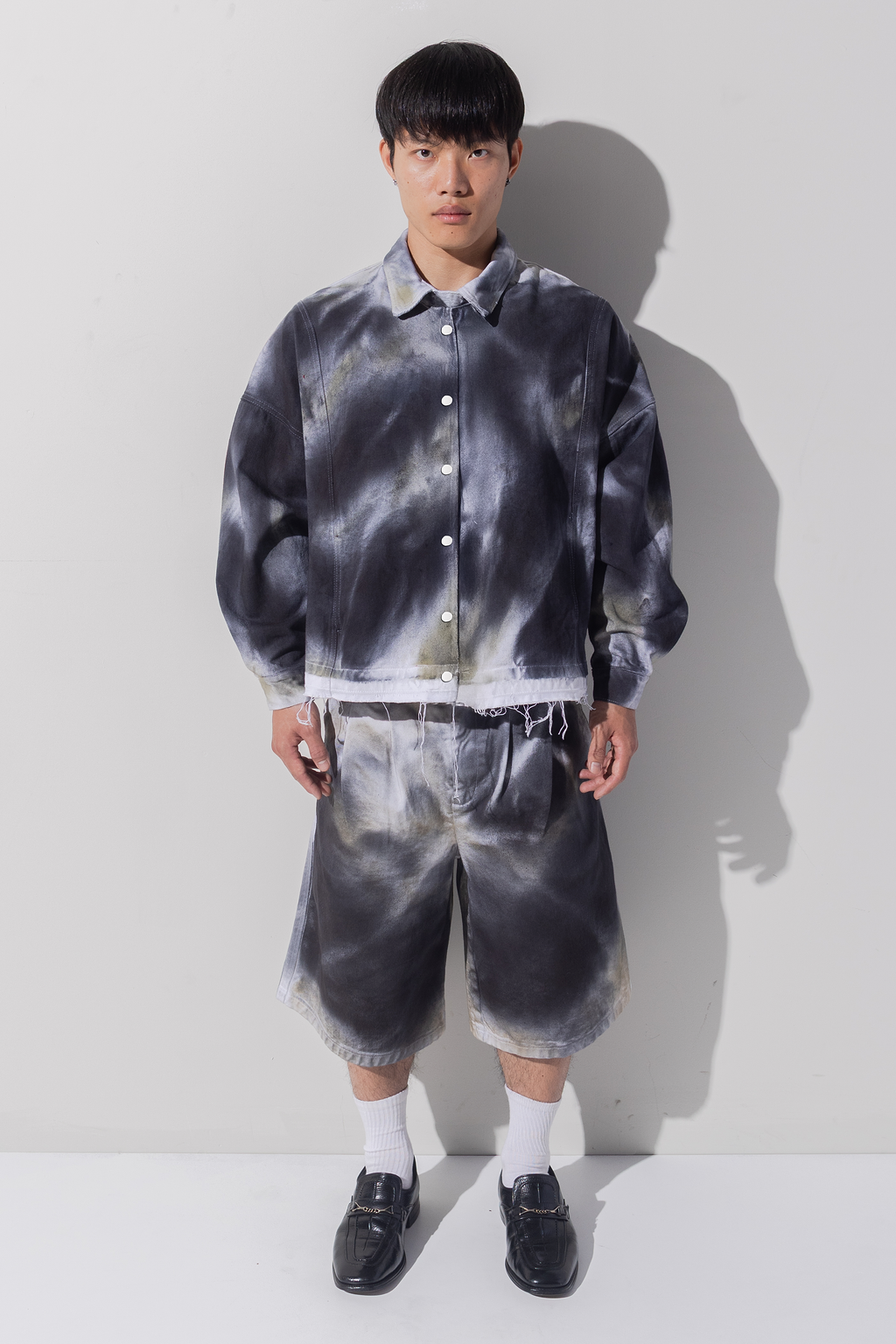 TEXAS JACKET - WHITE AND BLACK WASHED