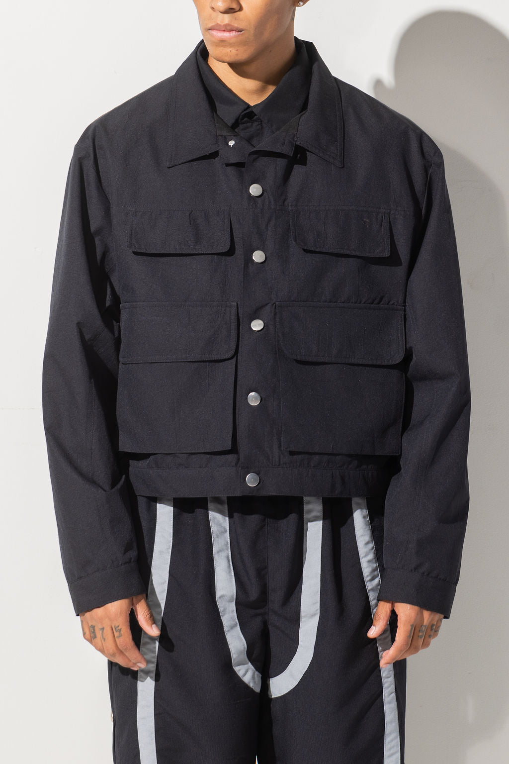 CROP POCKET JACKET - BLACK