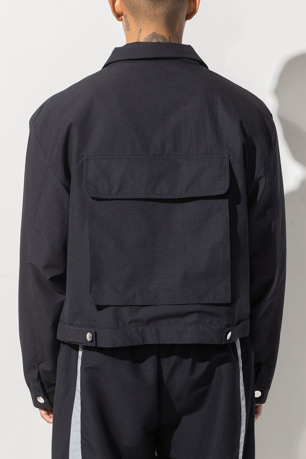 CROP POCKET JACKET - BLACK