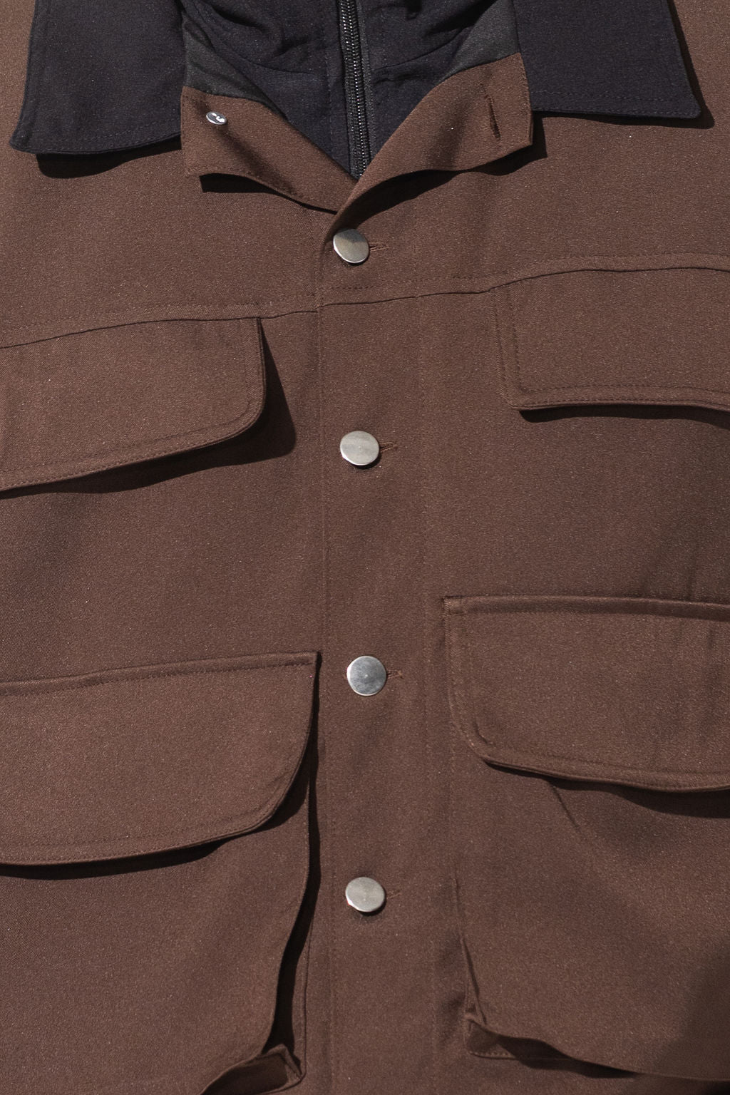 CROP POCKET JACKET - BROWN