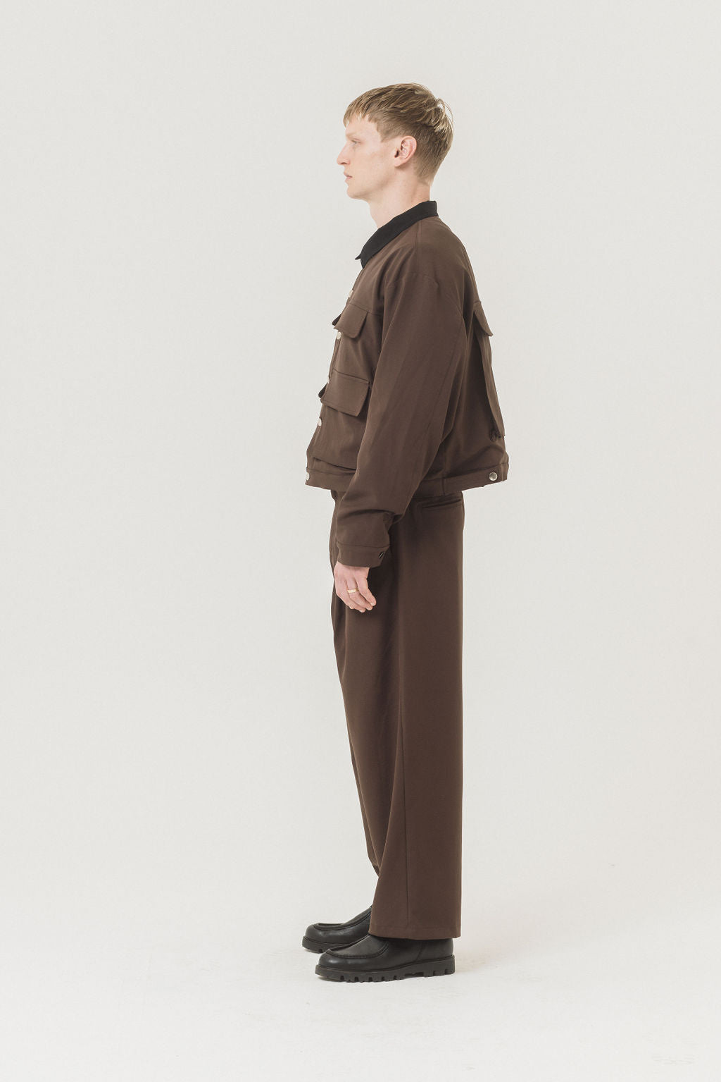 CROP POCKET JACKET - BROWN – NUDDLAB