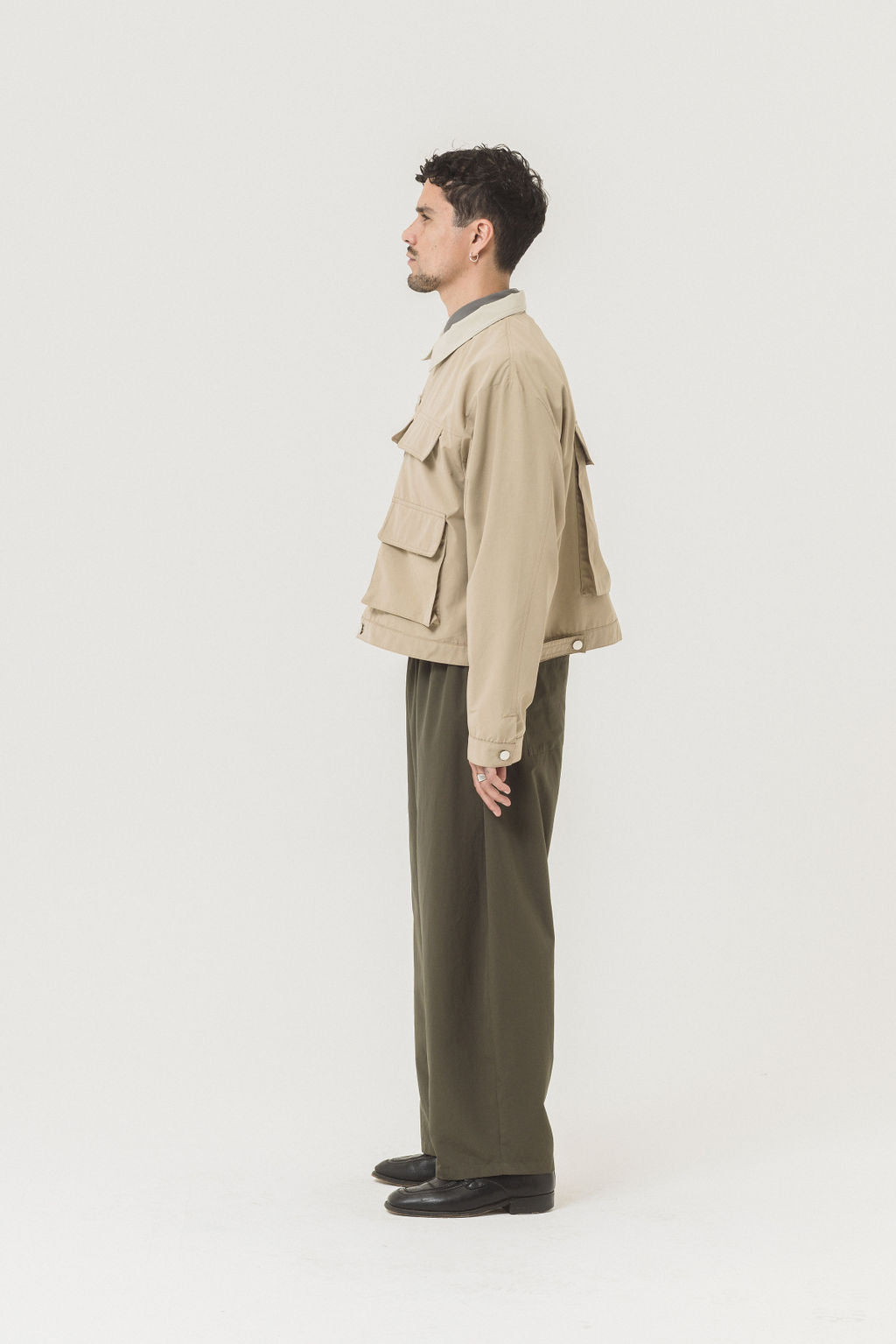 CROP POCKET JACKET (BEIGE)
