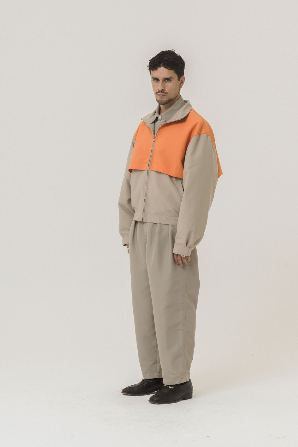 BOMBER JACKET (BEIGE AND ORANGE)